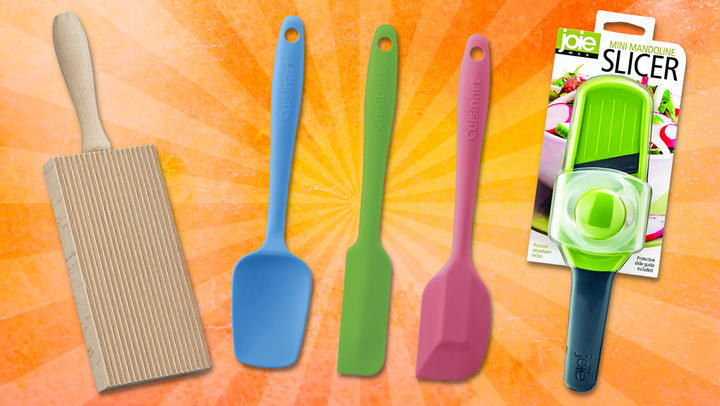 Fante's gnocchi board, Cuisinart mini spatulas and Joie mini mandoline slicer.