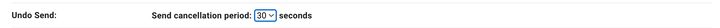 Select the gear icon. Then, next to "Undo Send," you can select a cancellation period.