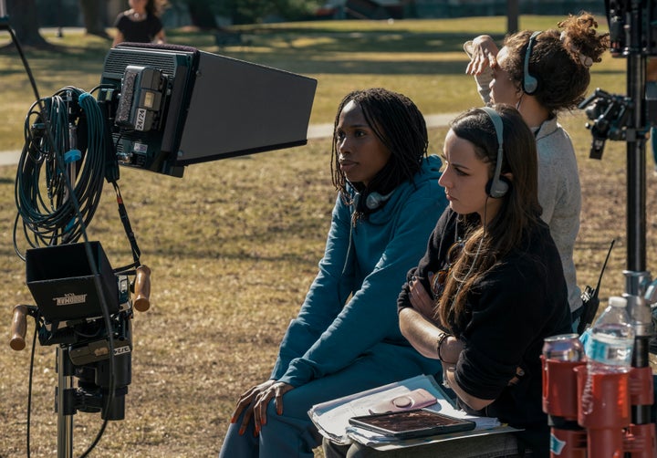 Director Mariama Diallo on the set of "Master."