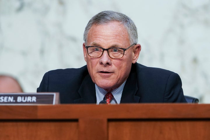 Sen. Richard Burr, (R-N.C.), speaks during a Senate Health, Education, Labor, and Pensions Committee hearing to discuss reopening schools during the COVID-19 pandemic Sept. 30, 2021, on Capitol Hill in Washington.