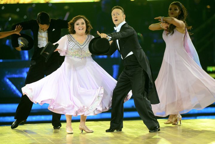 Susan performing with her partner Kevin Clifton