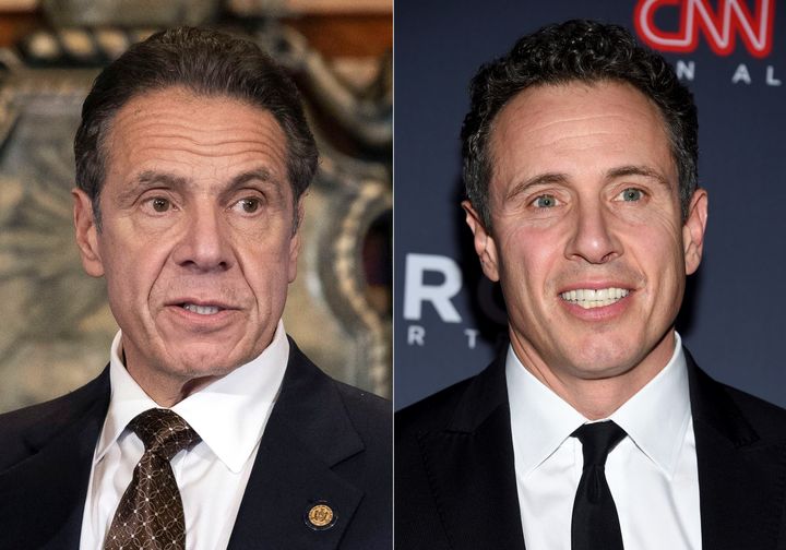 Gov. Andrew Cuomo, left, appeared numerous times on his brother's show with CNN's encouragement, says a new claim from Chris Cuomo, right.