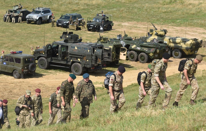 Ejercicio multinacional con tropas de Lituania, Polonia y Ucrania en Yavoriv, en julio del pasado año.