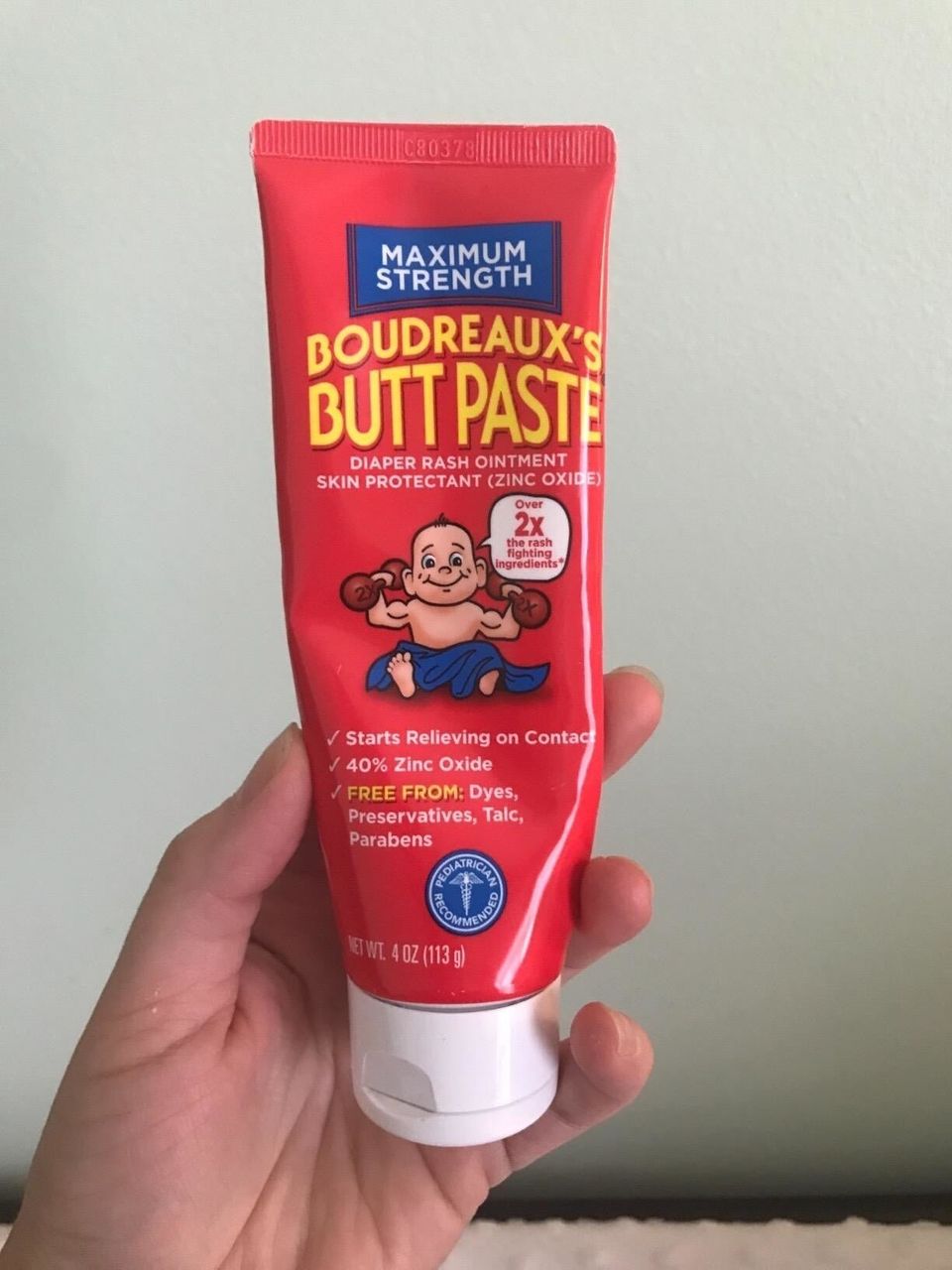 A tube of thick and creamy Boudreaux's Butt Paste