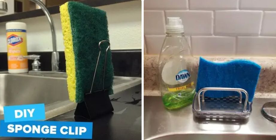 Let your sponge dry out every single night, whether you use a simple binder clip or a stainless sponge holder