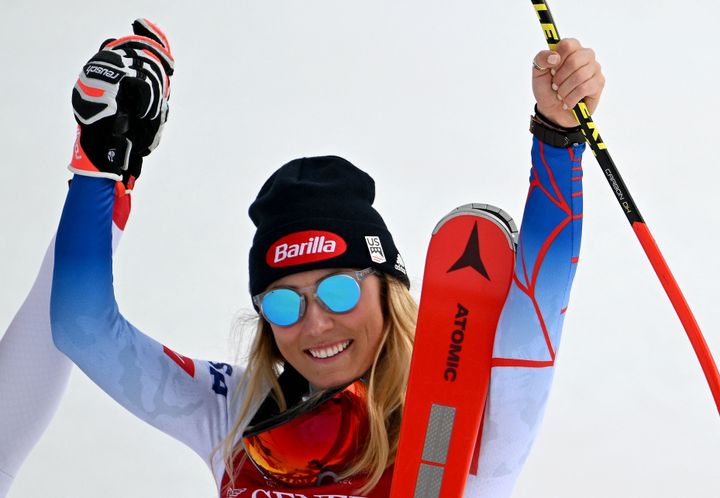 Mikaela Shiffrin was all smiles after her surprise victory in the downhill on Wednesday.