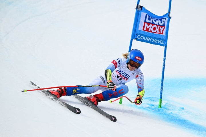 Mikaela Shiffrin in the Super-G Thursday at the World Cup finals.