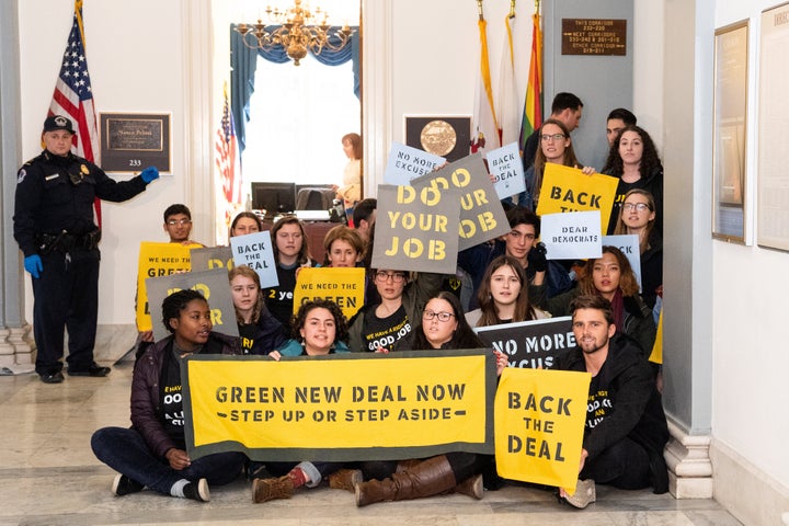 The Sunrise Movement's protest in House Speaker Nancy Pelosi's office represented a new kind of climate activism. New political obstacles threaten climate groups' goals.