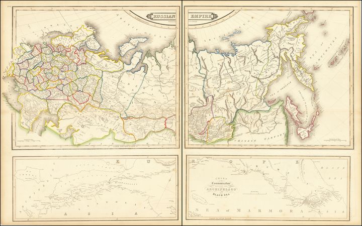 Χάρτης της ρωσικής αυτοκρατορίας, 1828, Εδιμβούργο. Χαρτογράφος: Daniel Lizars
