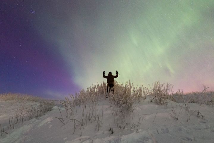 Εικόνα από το βόρειο σέλας στη Φινλανδία. 