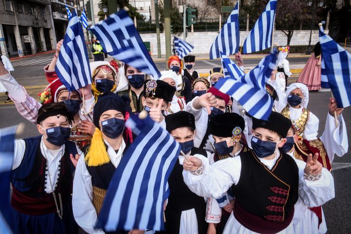 Προετοιμασίες για την στρατιωτική παρέλαση της εθνικής επετείου, στην Αθήνα, Πέμπτη 25 Μαρτίου 2021. (EUROKINISSI/ΤΑΤΙΑΝΑ ΜΠΟΛΑΡΗ)