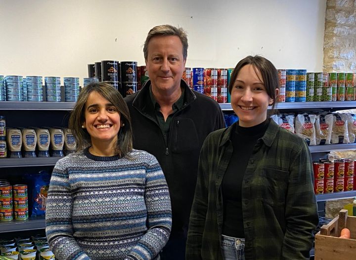 David Cameron photographed at a food project in west Oxfordshire called the Chippy Larder.