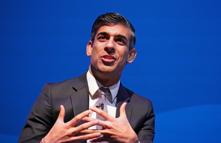 Sunak speaking during the Conservative party spring conference in Blackpool.