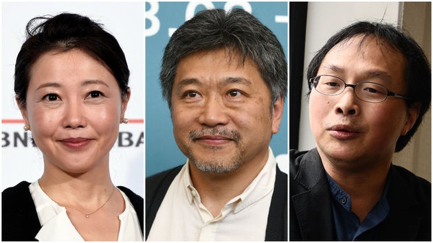 左から西川美和さん、是枝裕和さん、深田晃司さん