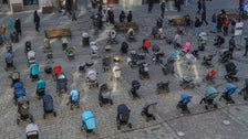 Heartbreaking Stroller Display Symbolizes Number Of Children Killed In Ukraine War Heartbreaking Stroller Display Symbolizes Number Of Children Killed In Ukraine War