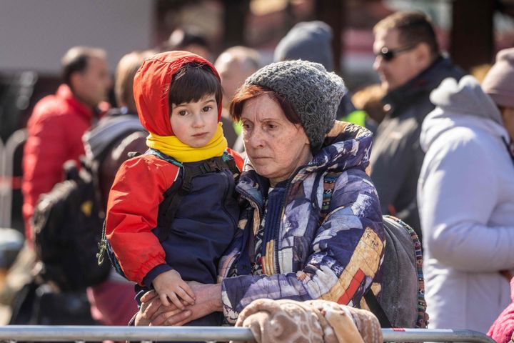 Refugiados en la frontera sur de Polonia.