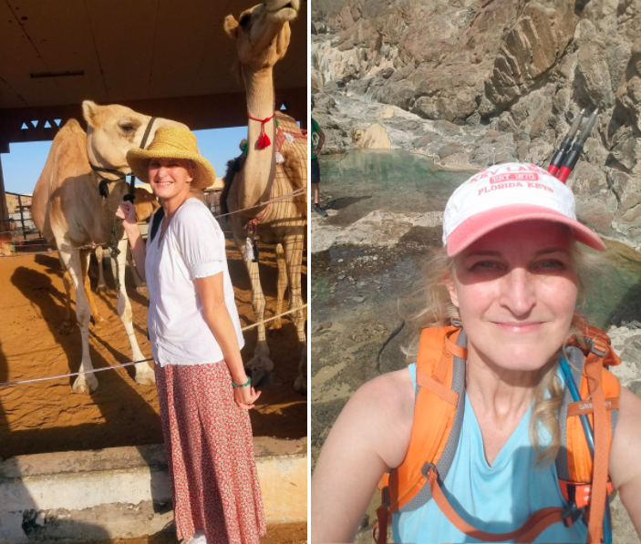 Stephanie Joyner, seen here in the United Arab Emirates, continues to deal with a number of long COVID issues but remains hopeful that she will overcome them all.