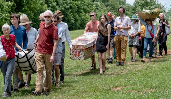 A funeral procession at Carolina Memorial Sanctuary.