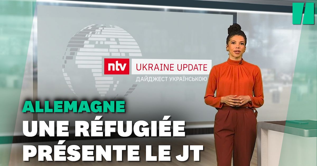 Ukraine: Ein Flüchtlingsjournalist präsentiert eine Fernsehnachricht in Deutschland