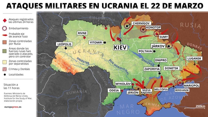 Ataques militares en Ucrania.
