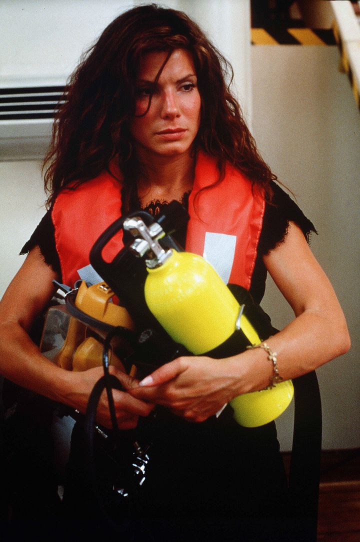 Sandra Bullock on the set of Speed 2