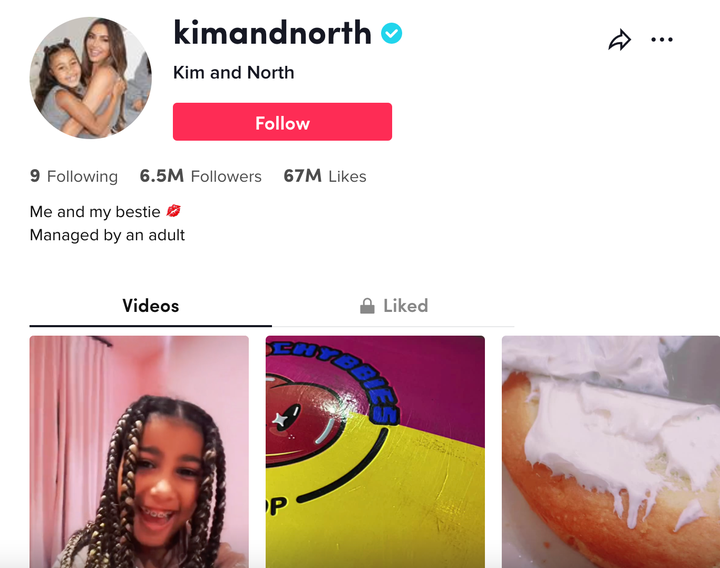 Kim Kardashian created a joint TikTok account with her daughter North, 8, back in November. It now has has over 6.5 million followers -- and one big critic in North's dad, Kanye West.