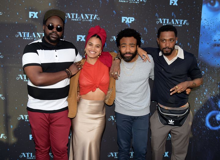 Brian Tyree Henry, Zazie Beetz, Donald Glover and LaKeith Stanfield at the Saban Media Center on June 8, 2018, in North Hollywood, California.