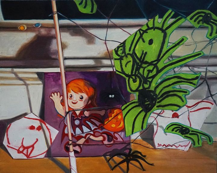 Girl and spiders, 2019