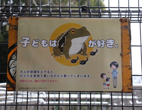 子どもはヒキガエルが好き」そんな看板が話題に。都立公園に設置された 