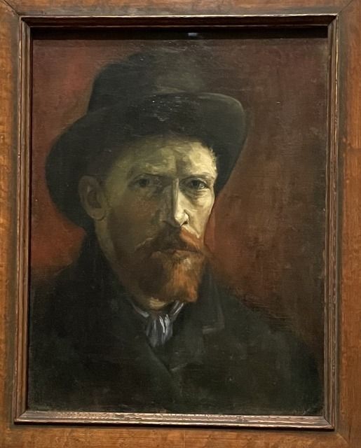 《フェルト帽をかぶった自画像》（1887）