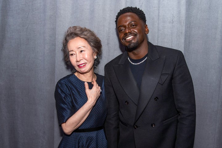 "Minari" star Youn Yuh-jung and "Judas and the Black Messiah" star Daniel Kaluuya at last year's Oscars, where they won Best Supporting Actress and Best Supporting Actor, respectively.
