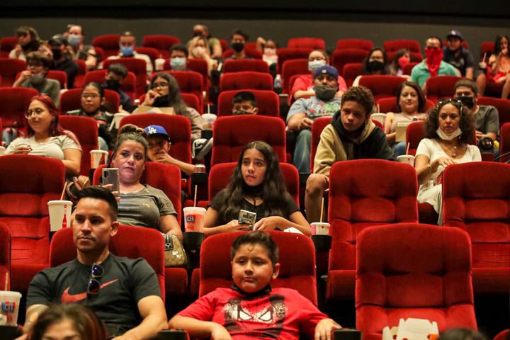 Moviegoers at the screening of "Shang-Chi and the Legend of the Ten Rings" at AMC theater on Sept. 4, 2021, in Monterey Park, California. 