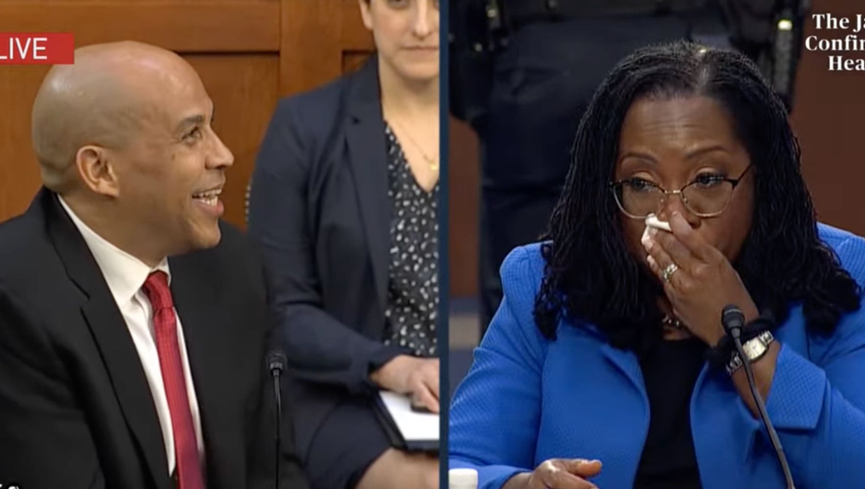 Sen. Cory Booker Brings Ketanji Brown Jackson To Tears With His 'Joy' At Her Nomination – HuffPost