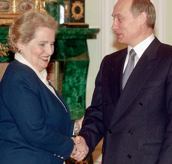 Madeleine Albright, left, first met Vladimir Putin, right, in 2000 when he was acting Russian president.