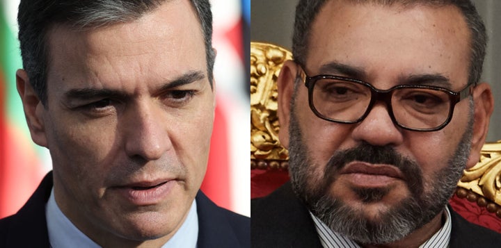 Pedro Sánchez y Mohamed VI, en sendas imágenes de archivo.
