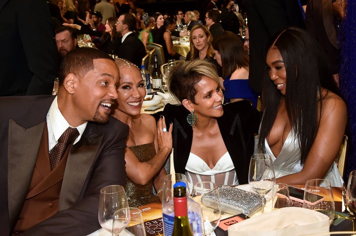 Will Smith, Jada Pinkett Smith, Halle Berry and Venus Williams attend the 27th Annual Critics Choice Awards at Fairmont Century Plaza on March 13, 2022 in Los Angeles, California.