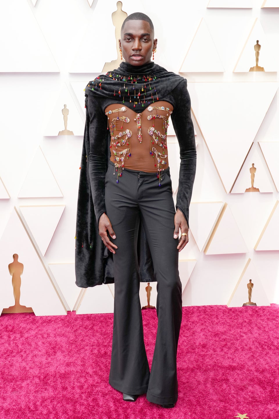 Timotheé Chalamet Goes Shirtless in Sequined Blazer and Slick Boots on  Oscars Red Carpet 2022