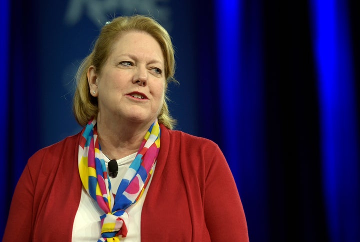 Ginni Thomas, wife of Supreme Court Justice Clarence Thomas, speaking at the 2017 Conservative Political Action Conference in Maryland.