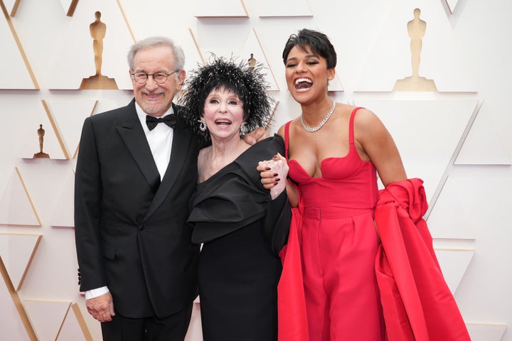 "West Side Story" director Steven Spielberg with Rita Moreno and Ariana DeBose.