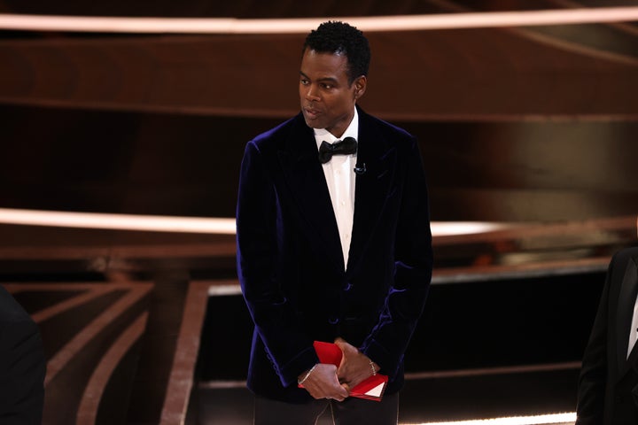 Chris Rock on stage during the Oscars