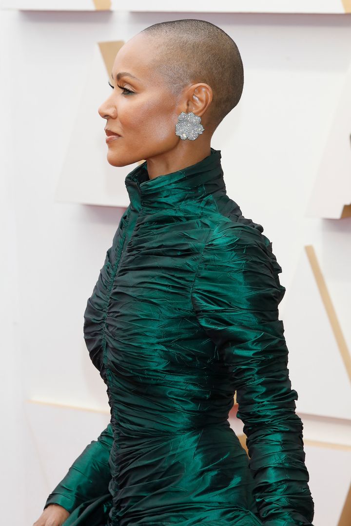 Jada Pinkett Smith arrives on the red carpet before the 2022 Oscars ceremony.
