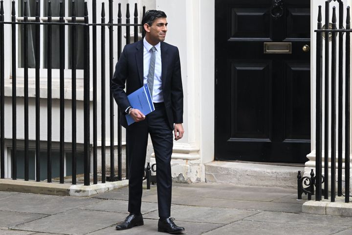 Rishi Sunak leaves 11 Downing Street for the House of Commons to deliver his Spring Statement 