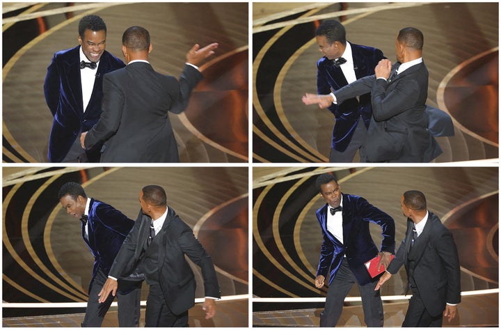 Secuencia de la agresión de Will Smith a Chris Rock en los Oscar 2022.