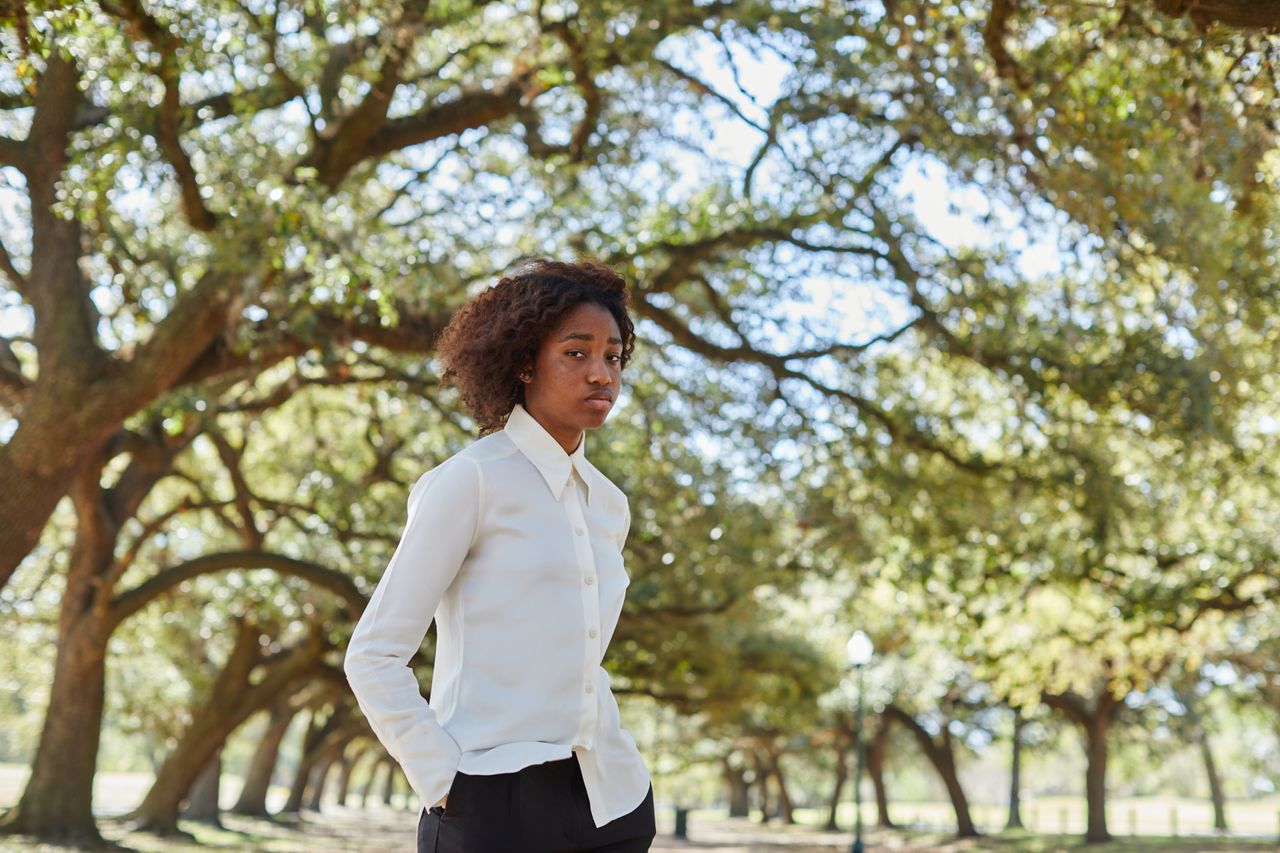 Payton Pinkard, a student at Houston's Young Women's College Prep Academy, poses for a portrait in Houston, Texas.