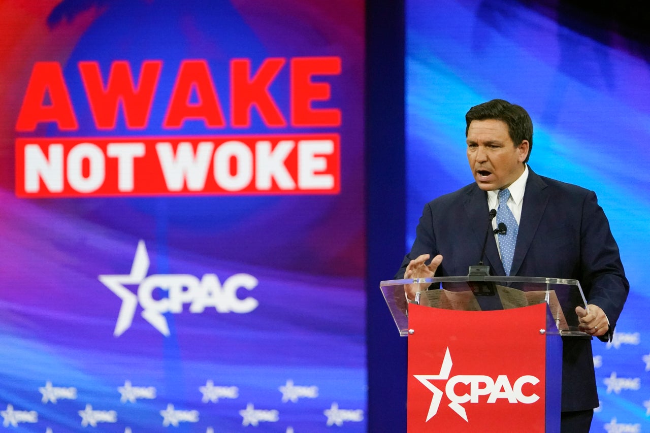 Florida Gov. Ron DeSantis (R) speaks at the Conservative Political Action Conference in Orlando, Florida.