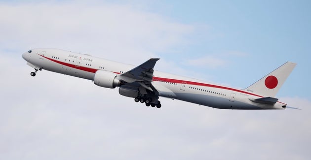 政府専用機の「ボーイング777-300ER」=2019年3月23日(東京・羽田空港)