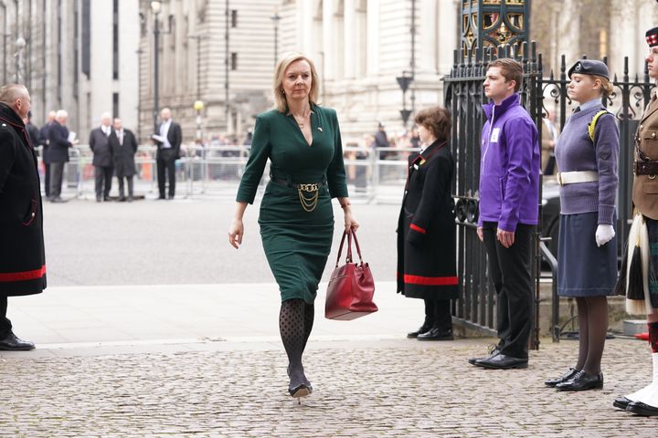 Foreign Secretary Liz Truss arriving for the service 