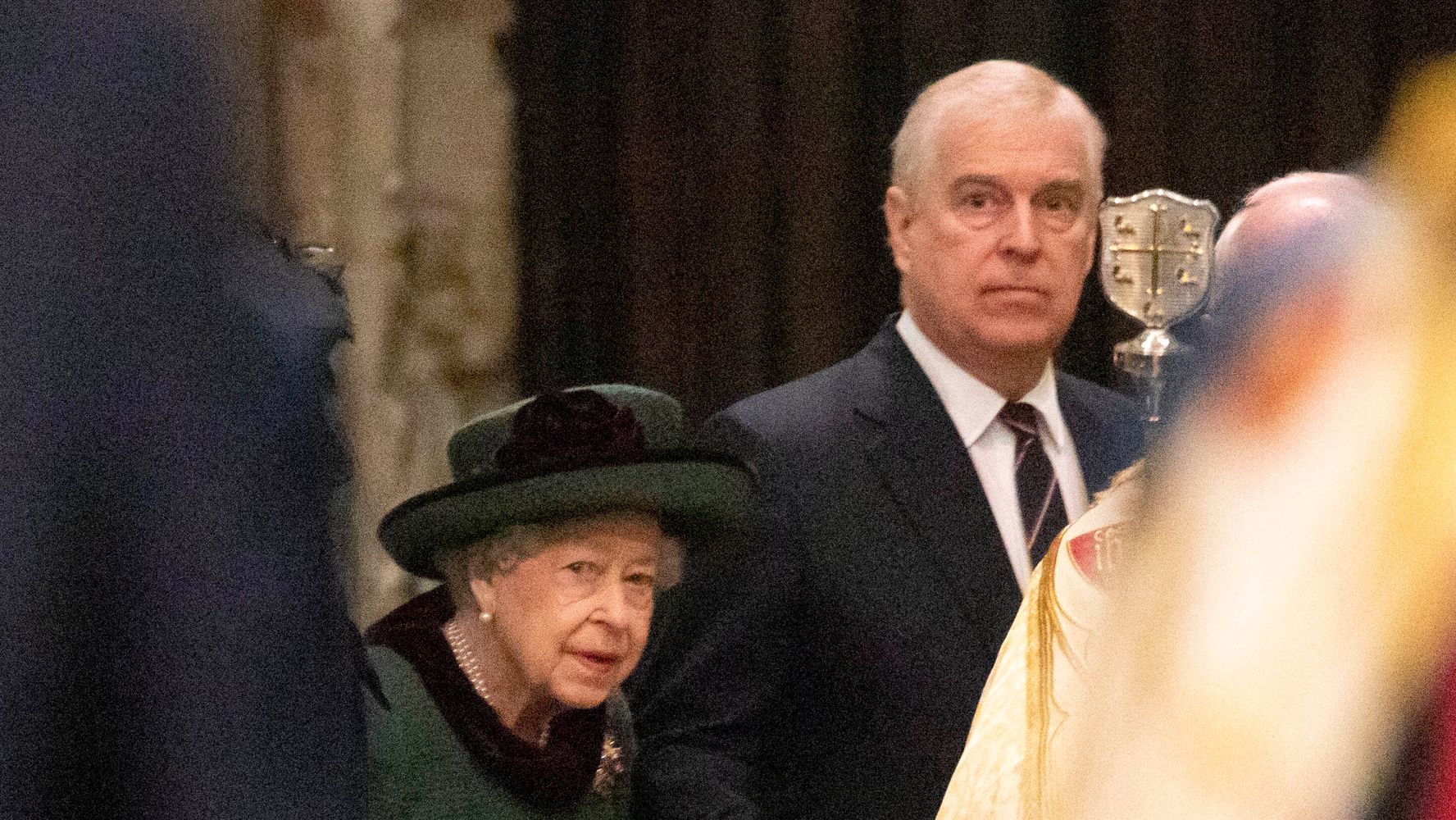 Queen Elizabeth Gets Escorted By Prince Andrew At Prince Philip Memorial Service thumbnail