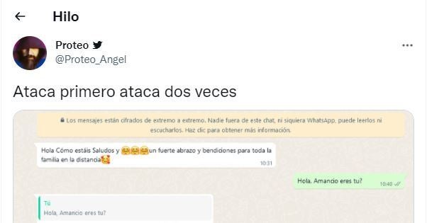 La captura del tuit viral de @Proteo_Angel.
