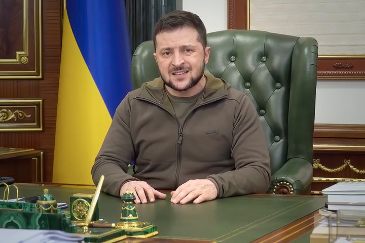 Ukrainian president Volodymyr Zelenskyy on Monday.